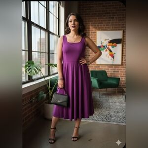 ALFANI, Elegant Purple Sleeveless Dress